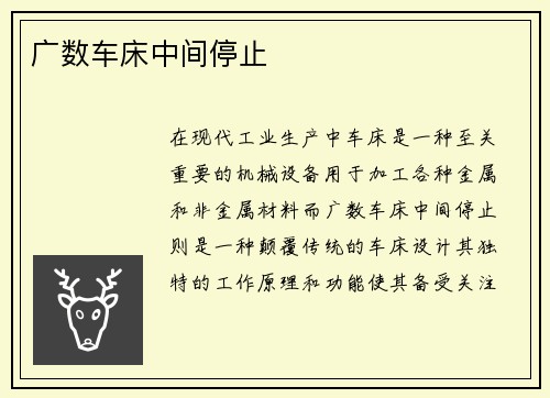 广数车床中间停止